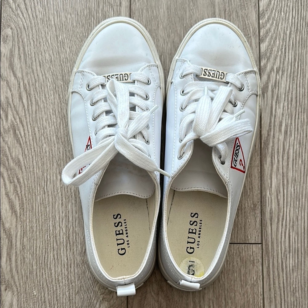 Guess Classic White Lace-Up Sneakers